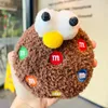 Internet rode harige bal groot oog koekje pop hangende schattige pluche koekjes autotas paar sleutelhanger groothandel