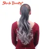 Synthétique s Ombre gris cordon queue longue ondulée bouclée pince aérienne dans les cheveux de cabello postiches naturelles 231025