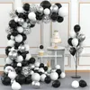 Décorations de Noël 106pcs Argent Noir Blanc Ballons Garland Arch Kit Fête d'anniversaire Adulte Enfants 1 2 5 10 15 25 30 35 40 50 60 ans 231026