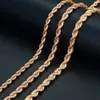 Pendanthalsband 585 Rose Gold ed Rope Link Chain Halsband 5mm 6mm 7mm för kvinnor Män mode smycken tillbehör CNM02241M