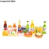 Kitchens Play Food 5PCS 1 12 Scale Cute Mini Dollhouse Miniature Drink Bottle Cake Desserts Bento Food Pretend Play Food Toy Kitchen AccessoriesL231026