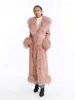 Manteaux en fausse fourrure mongole pour femmes, vestes d'hiver Maxi en daim entièrement doublées de coton, fermeture à crochet x-longue chaude, RR2813