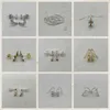 Boucles d'oreilles plaquées or avec pierres précieuses multicolores, diamants en argent et ours en perles, stock prêt, livraison gratuite, YQ231026