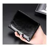 Wallets Male Genuine Leather Credit Business Card Holders Vintage Brown Cowhide Wallet Purses High Quality Oil Wax