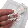 Nail Glitter 50g Mixed Size Chunky Sequins Pink/White/Green/Blue Opal Blend Art Slices Shifting Hexagon Manicure Flakes #