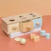 Intelligence toys Montessori Macaroon Color Spinning Drum Match Coin Box Permanent Box Round Rectangular Box Kids Sensory Toys for Baby Gifts 231026