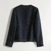 Women's Down Parkas Vintage Woolen Tweed Black Jackets Winter Fall Wool Blend Short Coat Korean Fashion Jaquetas Loose Office Chaquetas 231026