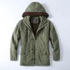 Men's retro plush and thick casual cotton jacket with multiple pockets, men's mid length jacket wholesale