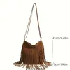 Evening Bags Boho Style Tassel Crossbody Bag Vintage Suede Shoulder Casual Fringe Messenger For Women 231026