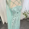 Urban Sexy Dresses Sharon Said Luxury Dubai Aqua Lilac Arabic Mermaid Evening Dress with Cape Sleeves Criss Cross Women Wedding Party Gowns SS391 231025