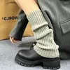 Women Socks Woman Winter Loose Y2k Gothic Lolita Knit Long White Sweet Girl Wool Foot Cover Cosplay Lady Sock Leggings