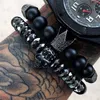 Mcllroy Bracelet Men Skull Steel Stoem Beads Luxury Bracelets for Mens Crown CZ Zircon Man Bracelet Homme Jewelry Valentine Gift C286y