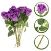 Decorative Flowers 10 Pcs Rose Artificial Baby Bride Bouquets Wedding Fake Iron Wire Simulated Decoration