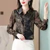 Blusas femininas camisas de cetim impresso seda vintage solto primavera/verão 2023 roupas femininas estilo chinês floral moda topos