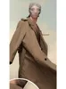 Homens mistura algodão grande lapela comprimento médio trench coat para homens com trespassado tendência britânica masculino engrossado forro de lã jaqueta de moda 231026