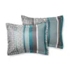 Conjuntos de cama 7 peças Princeton tecido Jacquard Comforter Set Teal Stripe FullQueen 231026