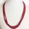 Faceted 3 4MM 1 3 6Layer Elegant Natural Stone Jewelry Handmade Noble Clear Green Emeralds Red Rubies Bead Strand Necklace Chains2593