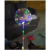 Balloon 20inch LED -tänd med 70 cm Stick Pol Pobobo Ball Transparenta Balloons Toys For Graduation Event Xmas Party Drop Delivery G DHH5N