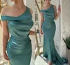 Robe de soirée fourreau bleue élégante, grande taille, longue pour femmes, asymétrique épaule dénudée, traîne, robe de bal, vêtements de cérémonie, anniversaire, occasions spéciales, robes de soirée de célébrité