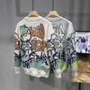 Pulls pour hommes 2023 Automne Style coréen Graffiti Cardigan tricoté