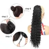 合成s lihui long kinky drawstring tail clipin hair for women natural looking22inch231025