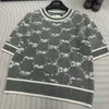 Luxury Women's Knits Sweaters Autumn and Winter New Round Neck Knitted Short Sleeve Top Striped Jacquard Designers tops