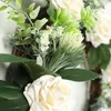 Decorative Flowers 16inch Artificial Rose Flower Wreath Simulation Garland Spring For Front Door Wall Wedding Party Decoration