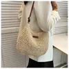 Duffel Bags Large Capacity Handmade Woven Bag Ladies Fashion Summer Beach Portable Crossbody Travel Messenger Satchel