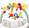 Mobiles# Baby Hanging Car Seat Toys Plush Activity Stroller with BB Squeaker and Rattles For born Travel Toy 231026