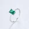 Retro Emerald Pierścień S925 Sterling Srebrny Emerald Cyrcon Brand Luksus Pierścień Europejski i amerykańska gorąca moda