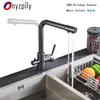 Torneiras de cozinha preto branco latão luxo torneira de água pura alça dupla e beber frio 3way filtro misturador torneiras 231026