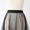 Skirts Black White Long Tulle Lace Mesh Skirt Women Petticoat Underskirt Summer Korean Irregular Cover Up Tutu For Girl