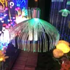 Christmas Decorations 10pc Colorful Fiber Optic LED Jellyfish Light Wedding Banquet Restaurant Clear Bar Atmosphere Decorative Chandelier 231026