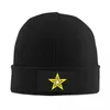Berets Gelb Pentagramm Stern Beanie Hüte Logo Casual Caps Männer Frauen Outdoor Sport Strickmütze Winter Grafik Warm