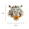 Stift broscher wuli baby strass brusande tiger brosches kvinnor män stora tiger huvud fest casual brosch pins gåvor 231025