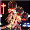 Ballong Led Rose Luminous Bouquet Light Transparent Bubble Ball Valentines Day Gift Birthday Party Decor GGA3845 Drop Leverans Toys GI DHFN6