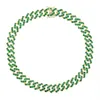 Mode 5a Zircon rond cristal cz pavé tennis cubain collier ras du cou pour femmes femmes couleur verte CZ hip hop bijoux cadeaux X0509287N