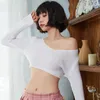 Kobiety swetry w stylu Korea Modna urocza ubrania studenckie Kobiety seksowne bieliznę rolę zagraj kostium pokusa mundur szkolny top