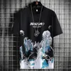 Męskie koszulki T-Silk Silk krótkie rękawowe T-shirt Letnie topy TEES HARAJUKU DRUKOWANIE LUSKIE Koszulka Mężczyźni