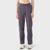 Lu Lu Pantalones de yoga de algodón Pantalón de lana de pierna recta Joggers holgados Pantalones de chándal casuales para mujer con bolsillos para las manos Pantalones de entrenamiento súper suaves y cálidos para otoño e invierno