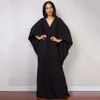 Déesse grecque robe longue blanc pur superbe couleur unie caftan noir taille haute manches chauve-souris robes maxi pour femmes élégantes 2204248r