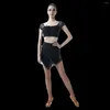 Stage Wear 2023 Latin Dance Skirts For Women Sexy Black V-Shaped Short Fringe Half Female Chacha Samba DN16388