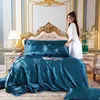 Bedding sets Satin Imitation Silk Quilt Cover Pillowcase Threepiece Set European and American Home Textiles Duvet 240x220 King Size 231026