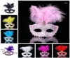 Fashion Women Sexy Feather Mask Christmas Hallowmas Eye Mask Venetian Masquerade Dance Party Holiday Masks With Feathers Beads DBC8279113