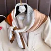 Scarves 2023 Autumn Korea Fashion Silk Scarf Women Outdoor Small Hair Decorate Square Soft And Smoothy Wrap Hijab Lady 70 70cm