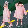 Rain Wear Children's Cartoon Raincoat Thicked Waterproof Eva Coat Kids Clear Transparent Tour Rainwear Suit Raincoats 231025