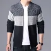 Men's Sweats Slim Fit Patchwork Knited Cardigan Coats Brand Clothing Knitwear Sweatercoats Tops Outerwear Zipper Jacket