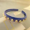 Hair Clips Fashion Pearl Hoop Sweet Blue Red Black Headband Multicolor Energetic And Cute Gentle Accessories For Women