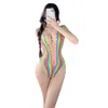 Cosplay Sexy Fishnet Colorful Bodysuit Lingerie Porn Erotic Mesh Hollow Socks Clothes Lace Underwear Women Bodystockings Nightwear