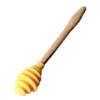 1pc silicone mel dipper varas com alça de madeira jam colher dippers xarope agitador para recipiente de mel pote pote vara dipper barra qualidade superior